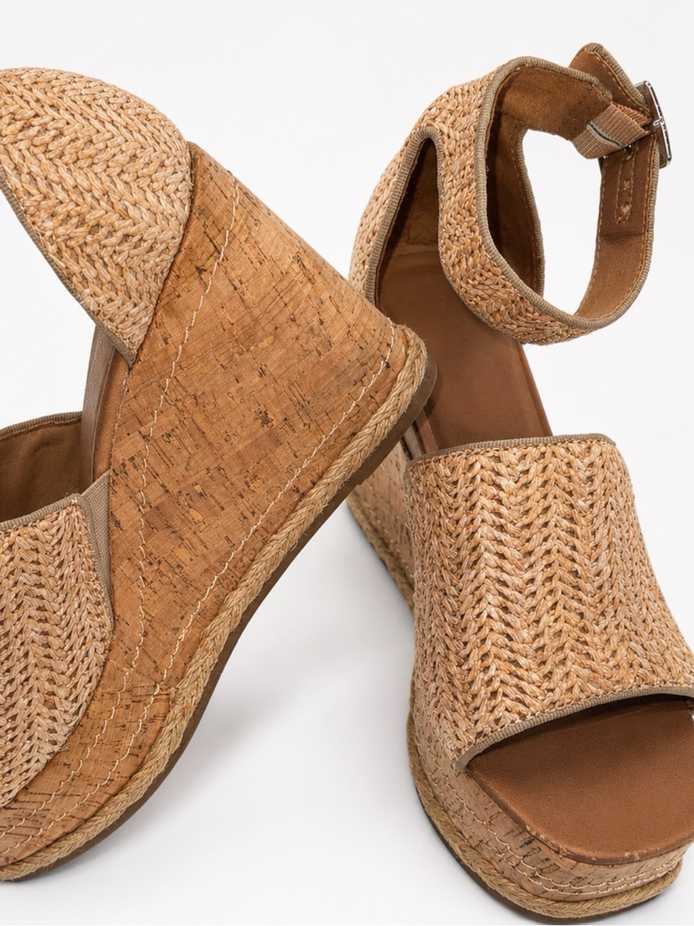 Beige Wedge Sandals (add 3.5-4 inches height)